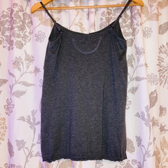 •Mimi Maternity baby doll tank with adjustable straps in Heather Gray - Picture 2 of 12